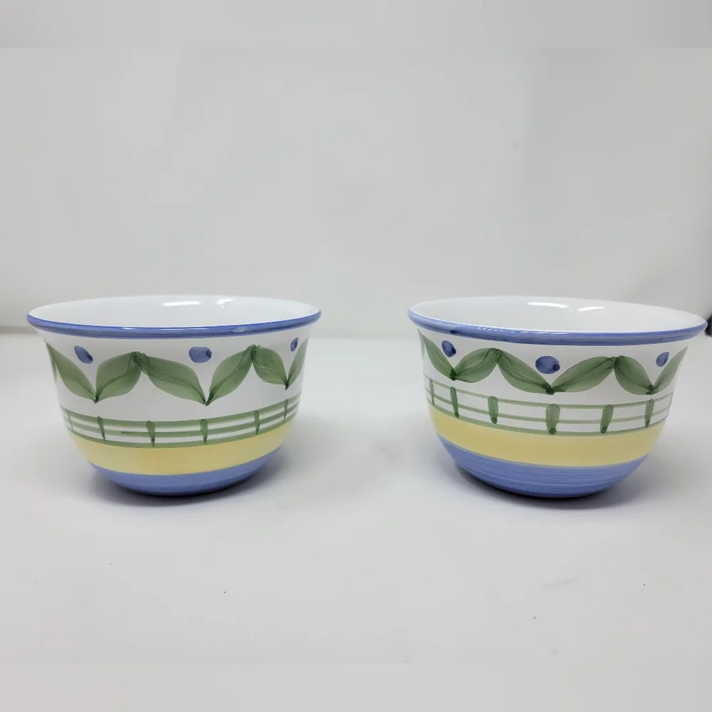 Pair of Williams Sonoma bowls Marisol Italy 4"h x 5.5"w. all purpose cereal soup - Picture 3 of 12